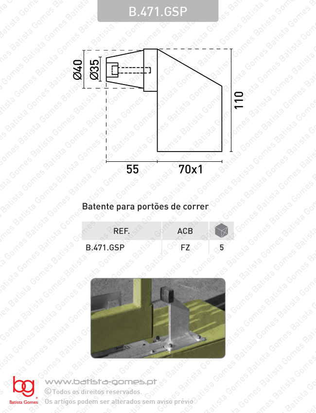 Batente para port�es de correr